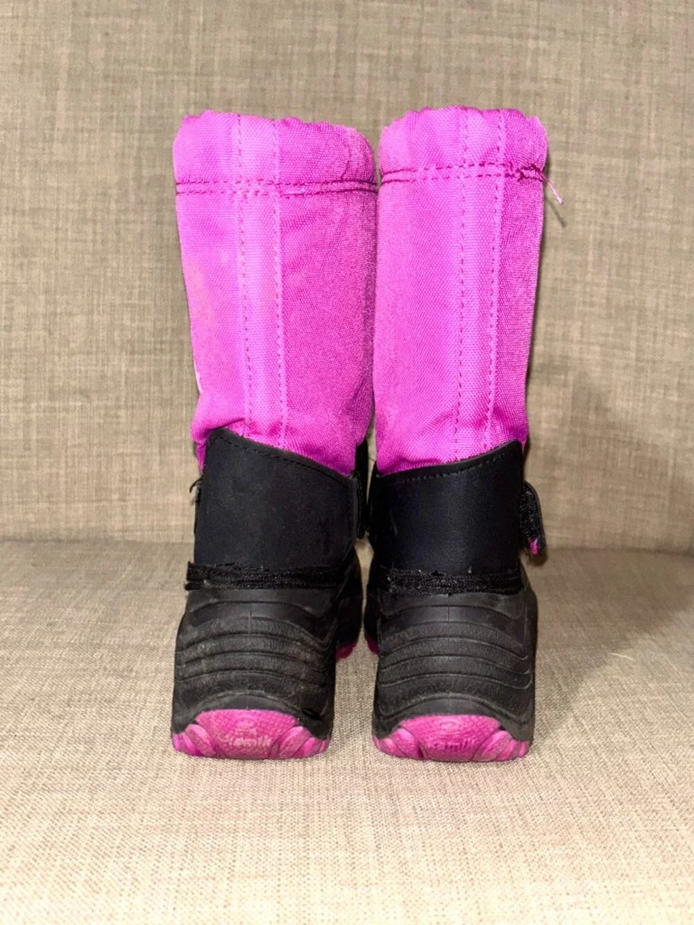 Kamik Rocket Kids Snow Boots Size 12 Pink Black Waterproof Insulated -40°F EUC